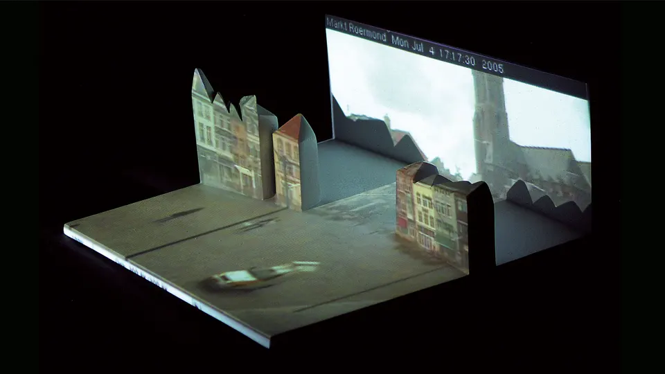 An architectural model with projection of the original place