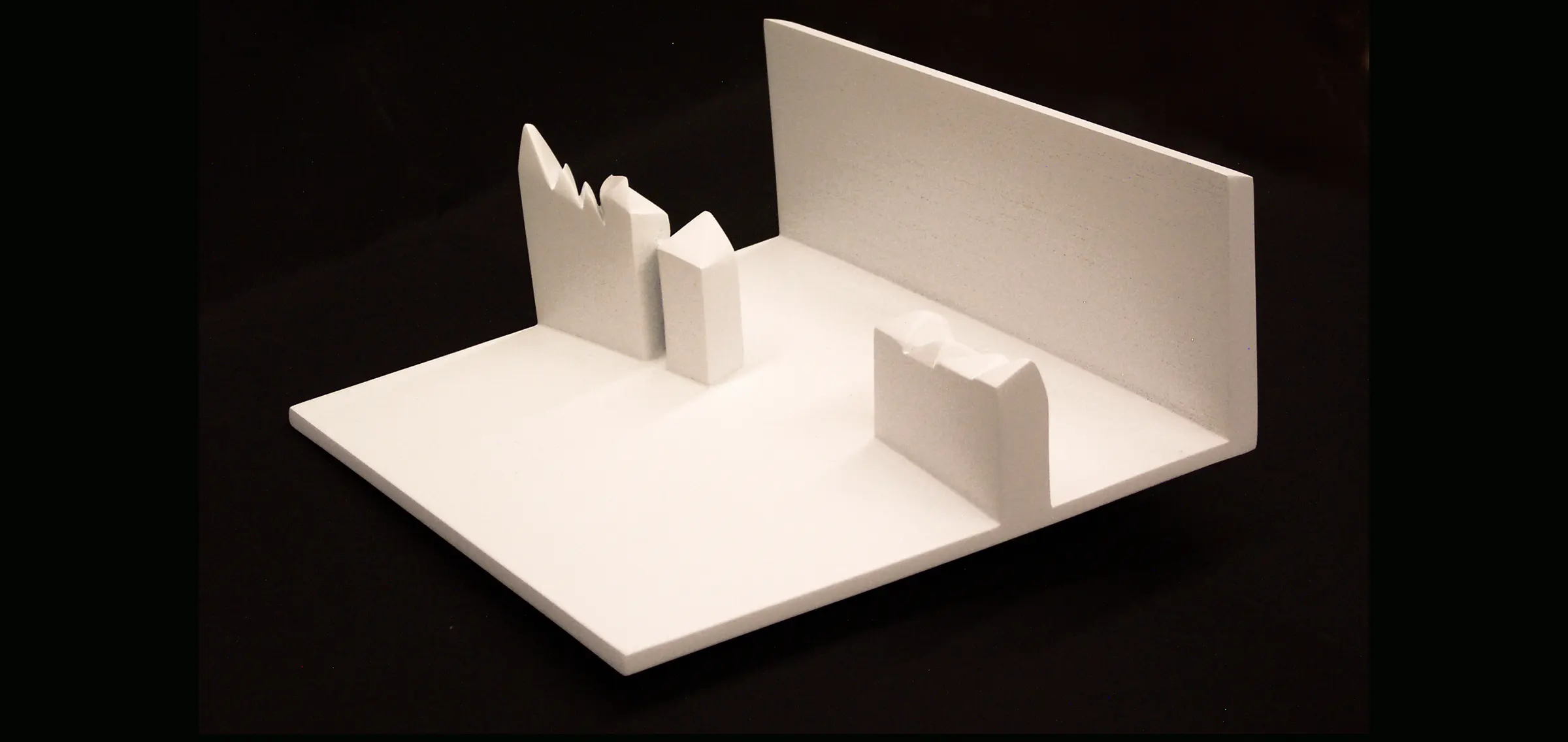 The same folded-paper like buidling but complete white without any colors: abstract