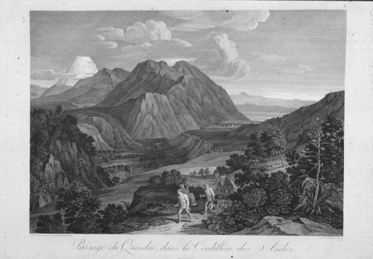 Copper engraving after a drawing by Joseph Anton Koch based on a sketch by Humboldt, 1810